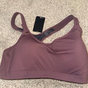 Purple Sports Bra with Adjustable Straps and Medium Support
